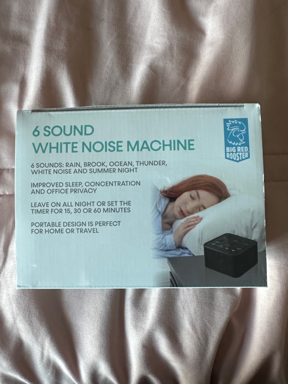 Big Red Rooster 6-Sound White Noise Machine - Mint Green Box
